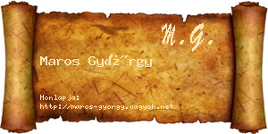 Maros György névjegykártya