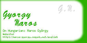 gyorgy maros business card
