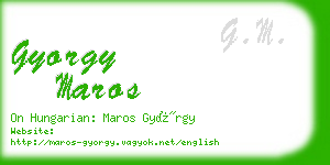 gyorgy maros business card